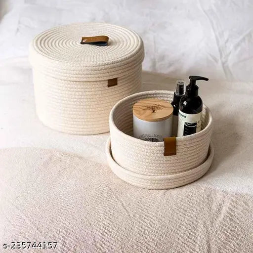 Yubi Sora White Multi-Purpose Essential Jute Basket