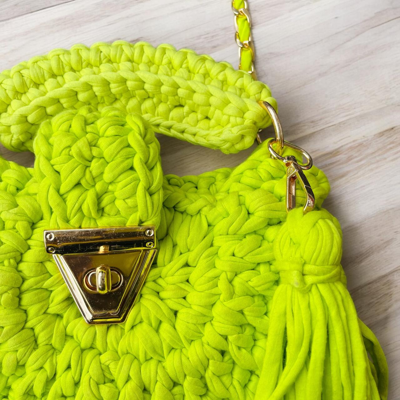 Yarn Oreo Crochet Bag Parrot Green