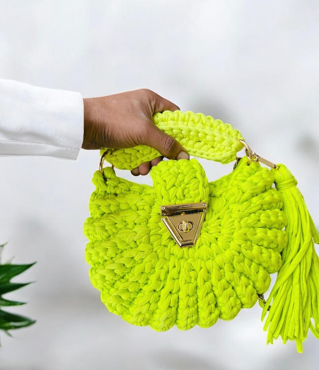 Yarn Oreo Crochet Bag Parrot Green