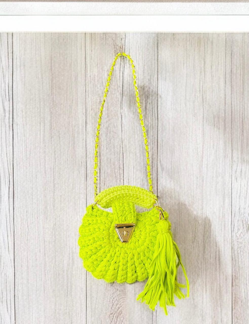 Yarn Oreo Crochet Bag Parrot Green