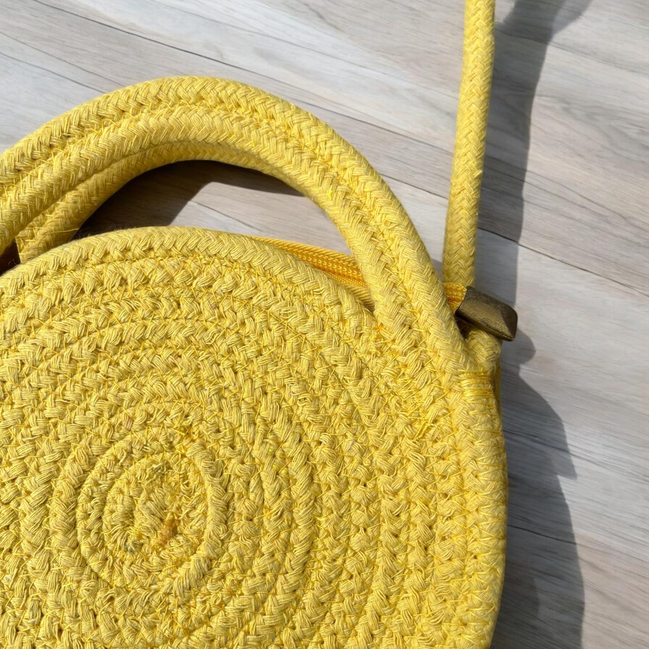 Yellow Cotton Rope Dori Bag by Yubi Sora