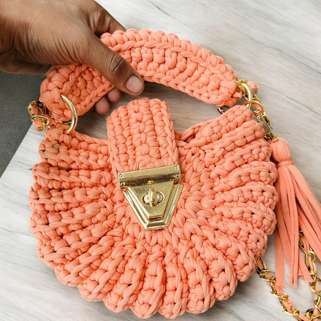 Yarn Oreo Crochet Bag Orange