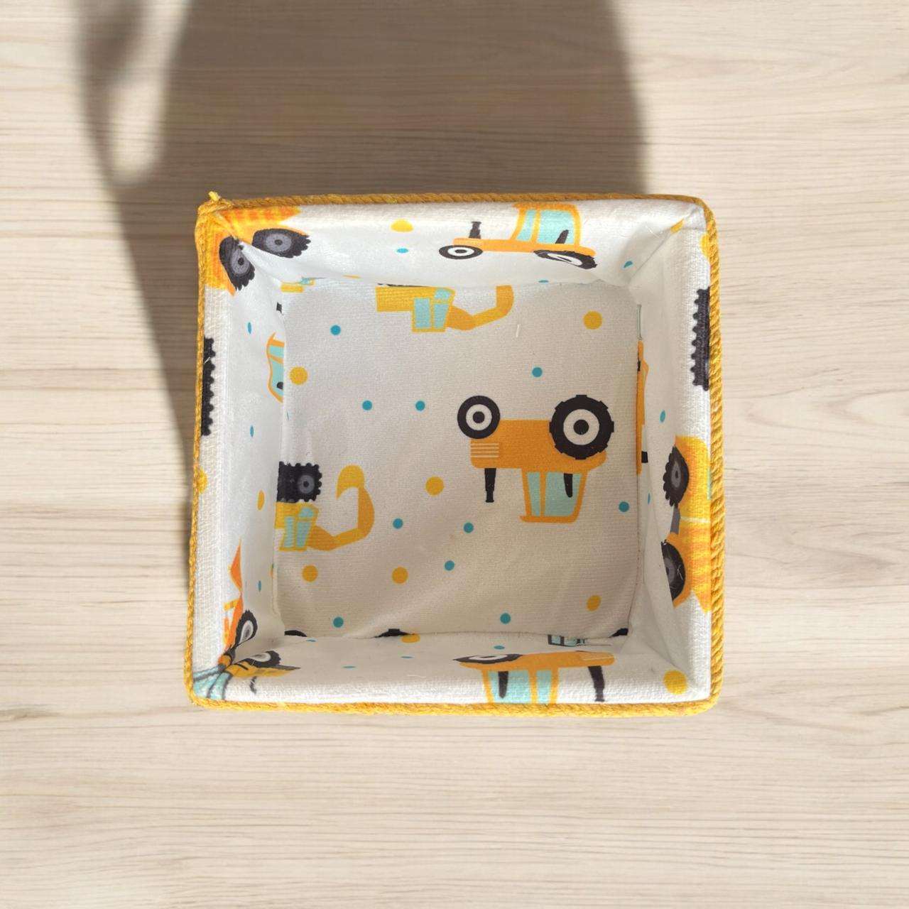 Yellow Wooden Fram Rainbow Square Basket