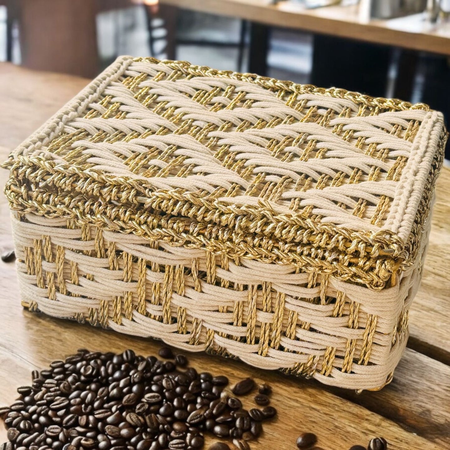 Golden Rectangle Basket With Flap