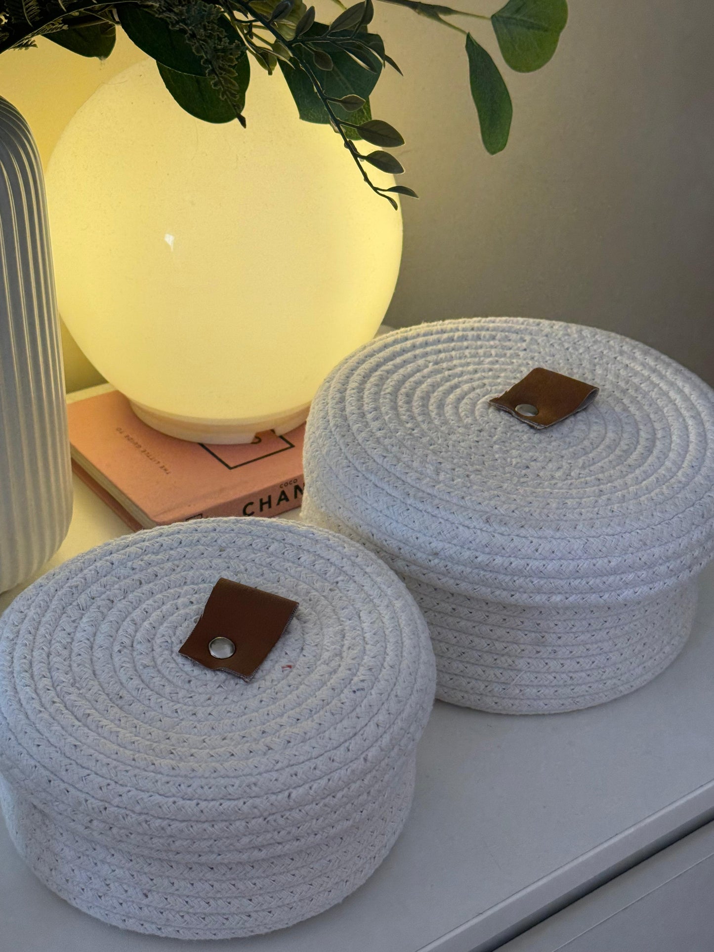Yubi Sora White Multi-Purpose Essential Jute Basket