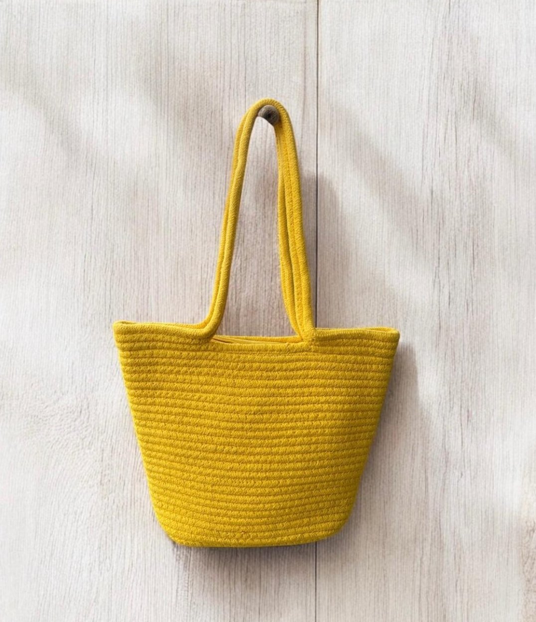 Yellow Zip Cotton Bag by Yubi Sora