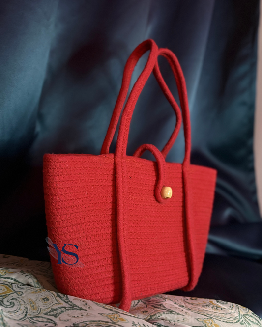 Red Solid Outdoors Bag with Bead Lock