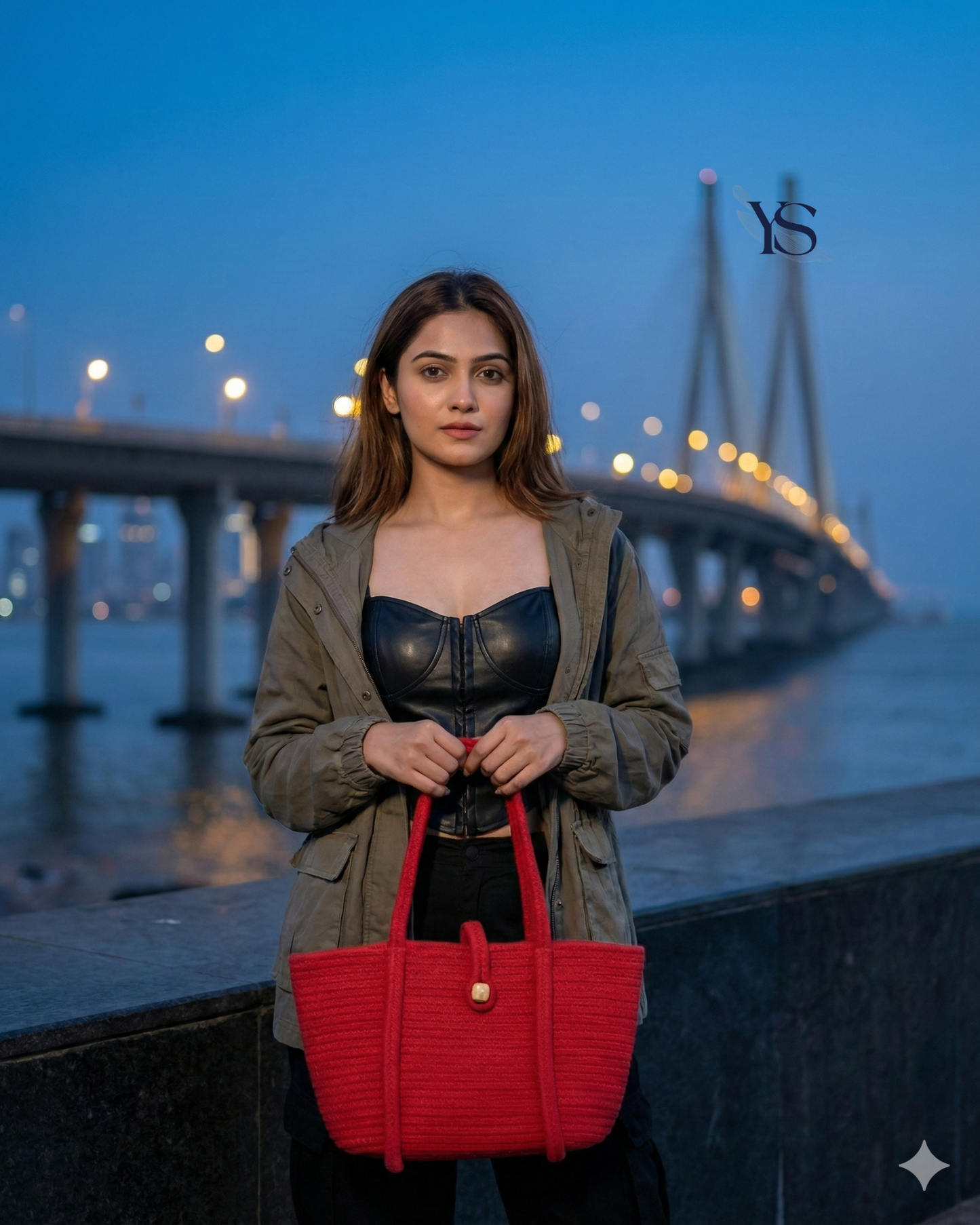 Red Solid Outdoors Bag with Bead Lock