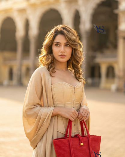 Red Solid Outdoors Bag with Bead Lock