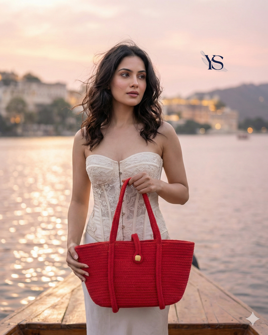 Red Solid Outdoors Bag with Bead Lock