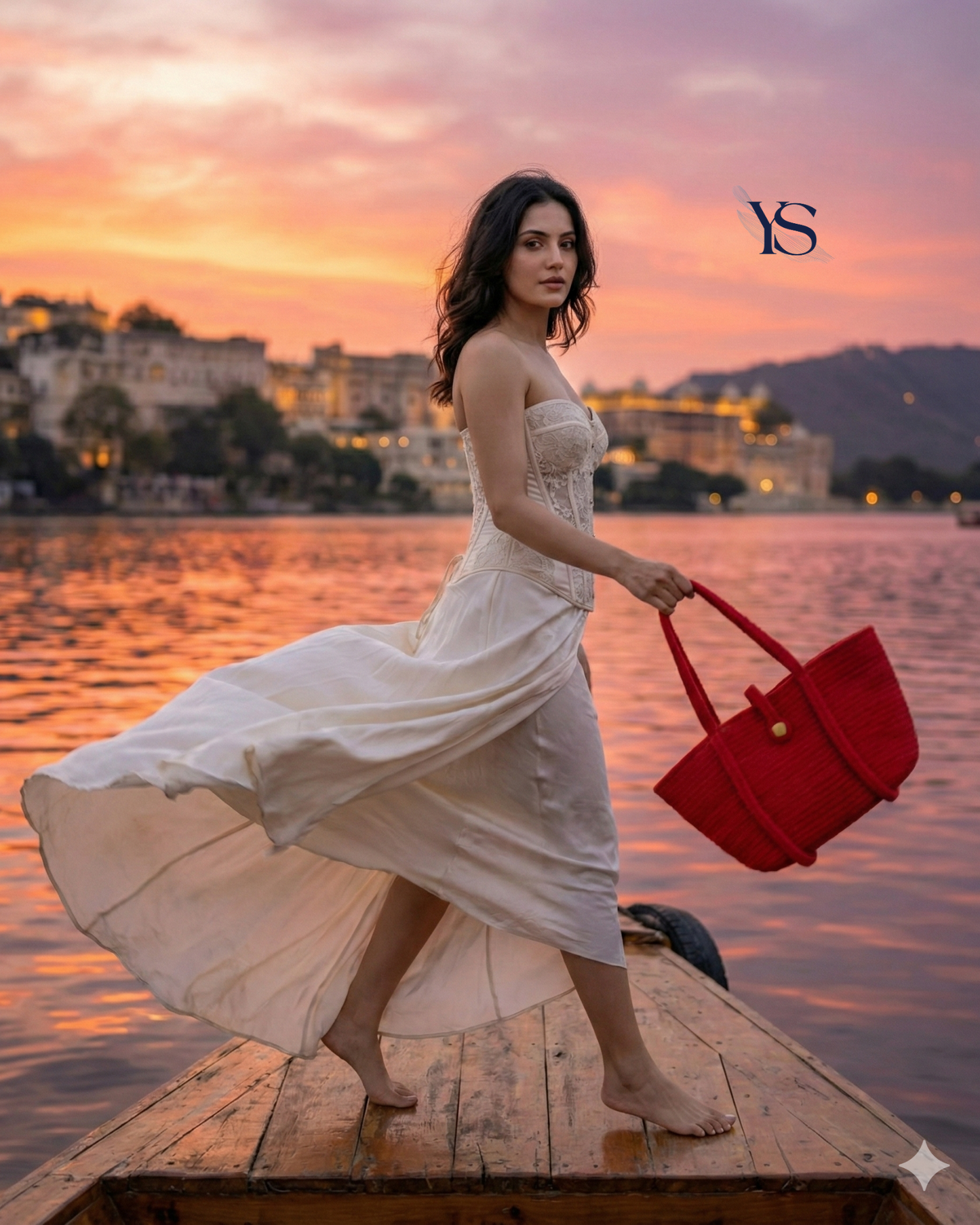 Red Solid Outdoors Bag with Bead Lock