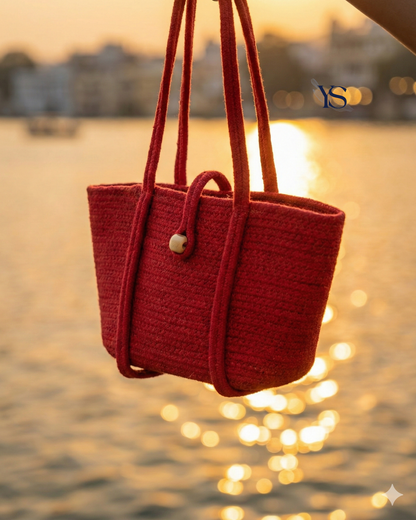 Red Solid Outdoors Bag with Bead Lock