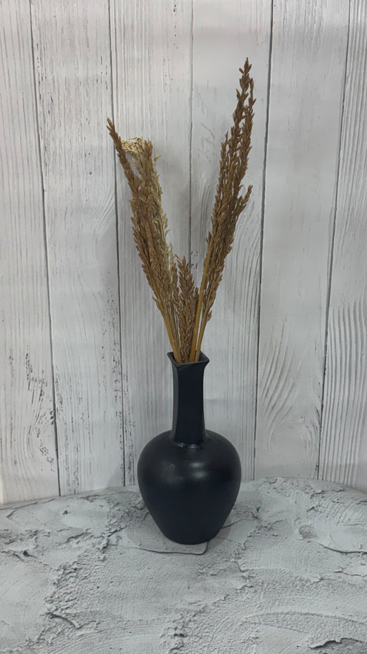 Yubi Sora Black Pot Shaped Vase Matte Finish