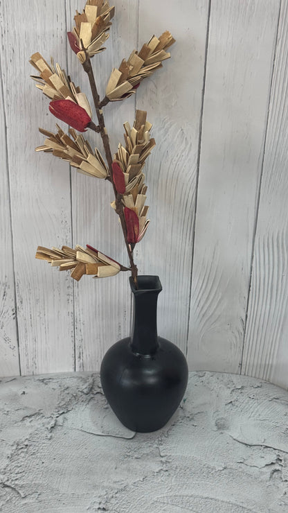 Yubi Sora Black Pot Shaped Vase Matte Finish