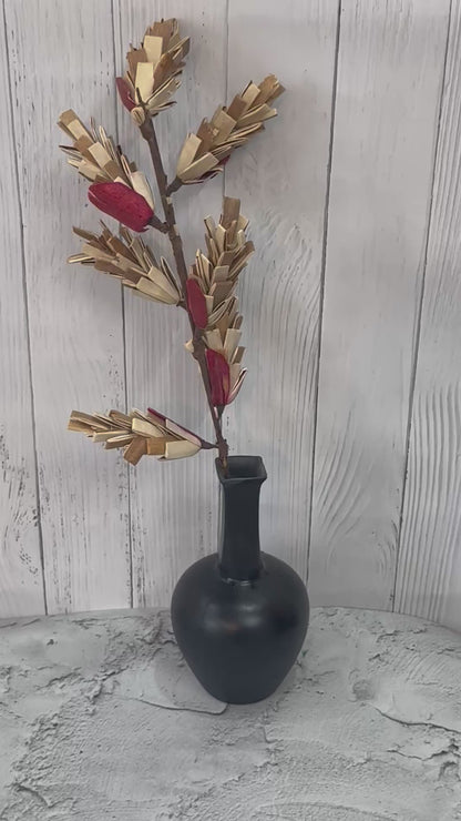 Yubi Sora Black Pot Shaped Vase Matte Finish