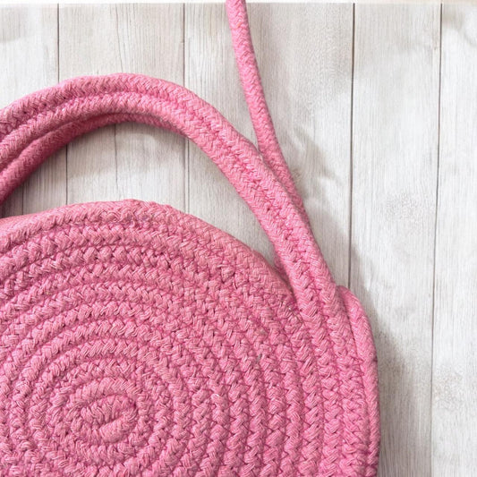 Pink Cotton Rope Dori Bag by Yubi Sora