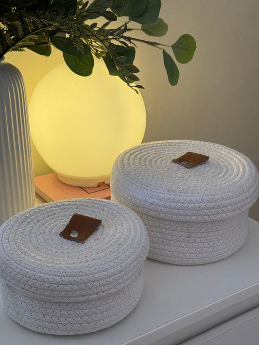 Yubi Sora White Multi-Purpose Essential Jute Basket