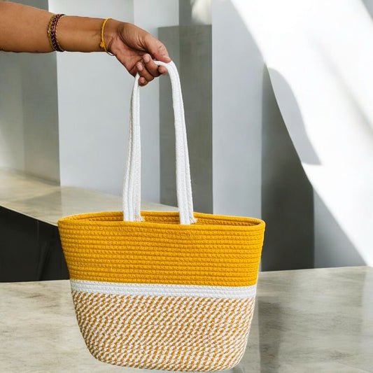Yellow Cotton Bag by Yubi Sora
