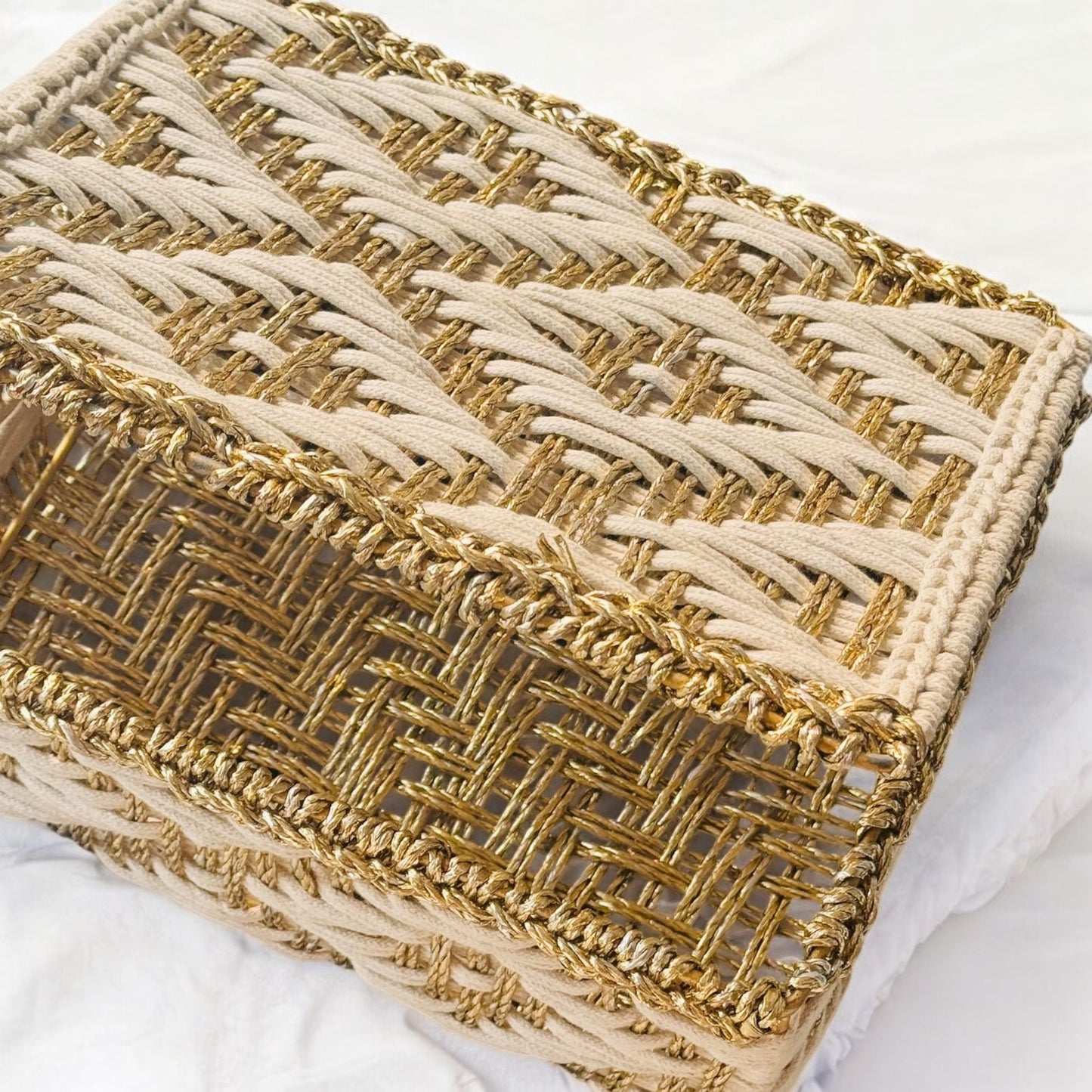 Golden Rectangle Basket With Flap