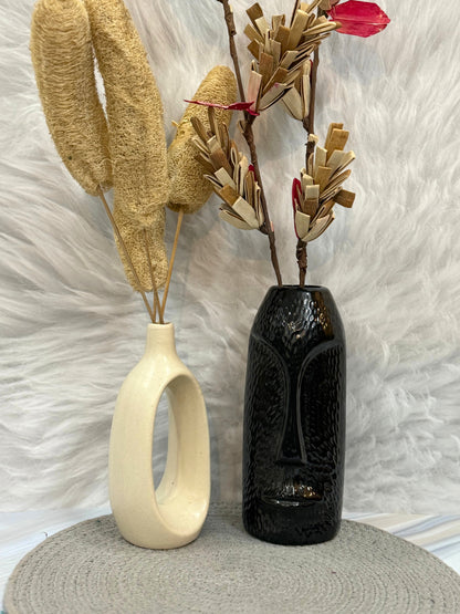 Yubi Sora Black Face Shaped Vase