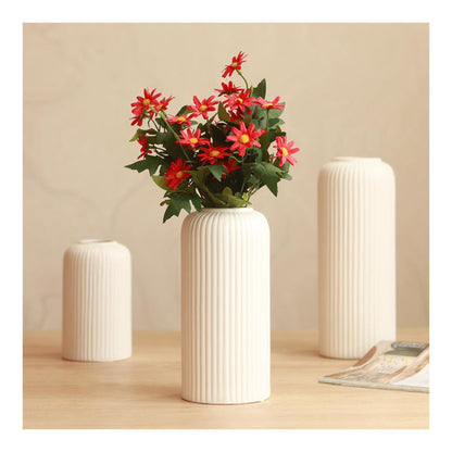 Yubi Sora White Lined Vase Set of 3