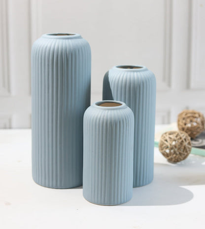 Yubi Sora Blue Lined Vase Set of 3