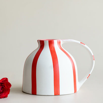 Yubi Sora Small Red Striped Jug Vase