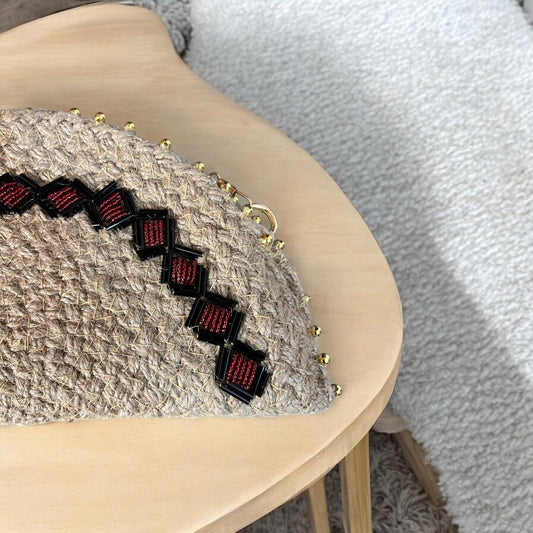 Designer Jute Clutch Bag Beige by Yubi Sora