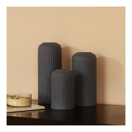 Yubi Sora Black Lined Vase Set of 3
