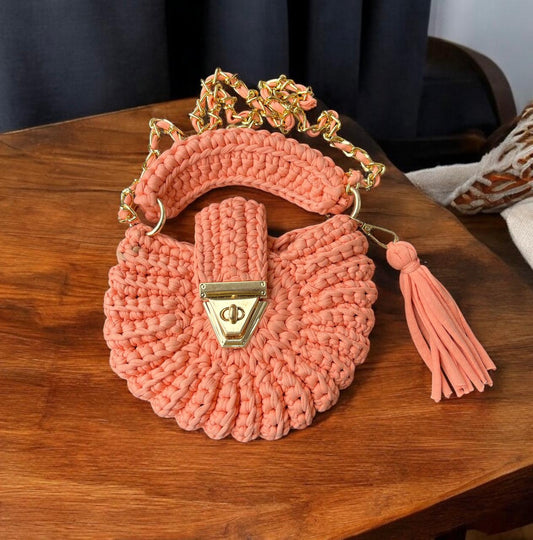 Yarn Oreo Crochet Bag Orange
