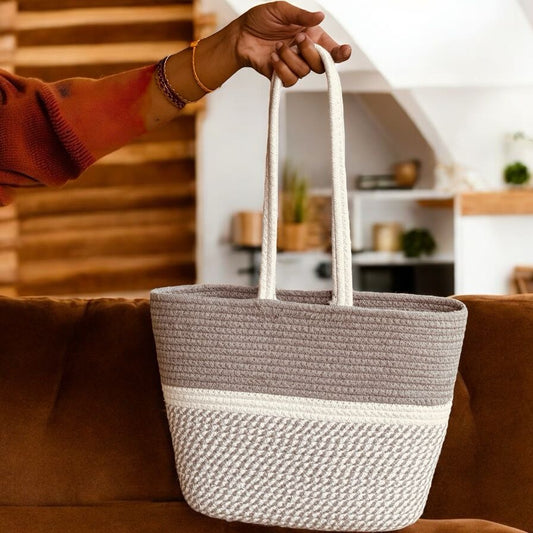 Grey Cotton Bag by Yubi Sora
