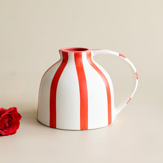 Yubi Sora Small Red Striped Jug Vase