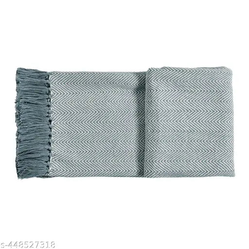 Sage Green Cotton Decorative Throw Blanket